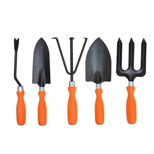 5Pcs Durable Gardening Hand Tool Kit for Home Gardening (Weeder, Big Trowel, Hand Fork, Cultivator)