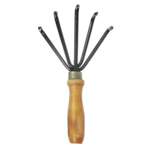 Metal Wooden Handle Cultivator 5 Prong (1 Piece)