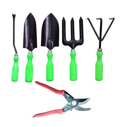 Trowel Set of 5 With German Cutter Garden Tool Kit (6 Tools)